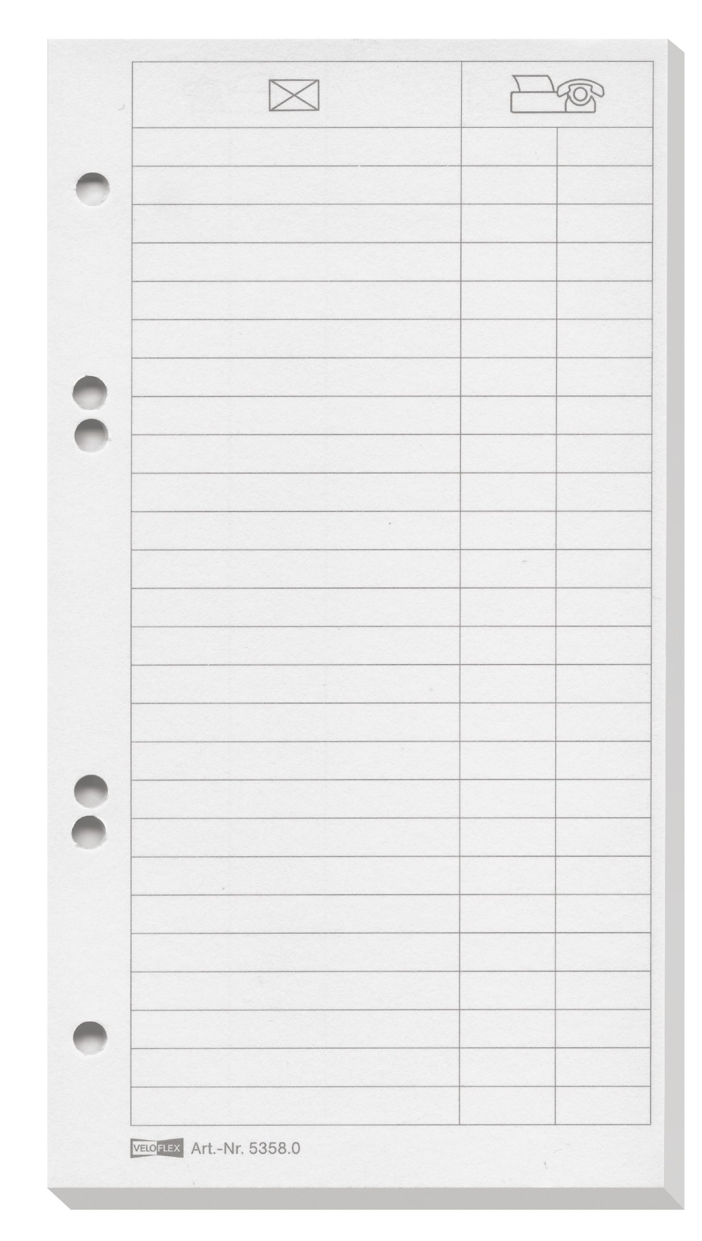 VELOFLEX 5358000 Cardboard Replacement Inserts DIN A5, 25 Sheets, White