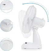 Signature 12 inch Desk Fan 3 Speed Oscillating Tilt White S40009 view 3