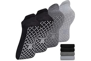 unenow Unisex Non Slip Grip Socks with Cushion for Yoga Pilates Barre Home & Hospital