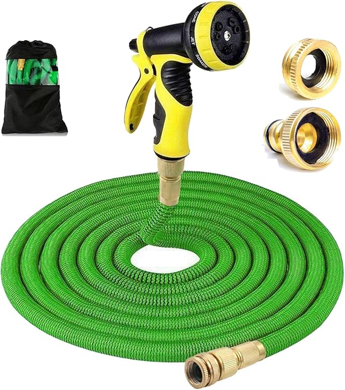 Expandable Garden Hose, 25FT Water Hose, Brass Fittings Strongest Hose