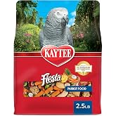 Kaytee Fiesta Parrot Food for Large Birds, 2.5 Pounds | Fun feeding. Bird food with fruits, veggies, grains. Bird seeds, shapes and textures for natural foraging