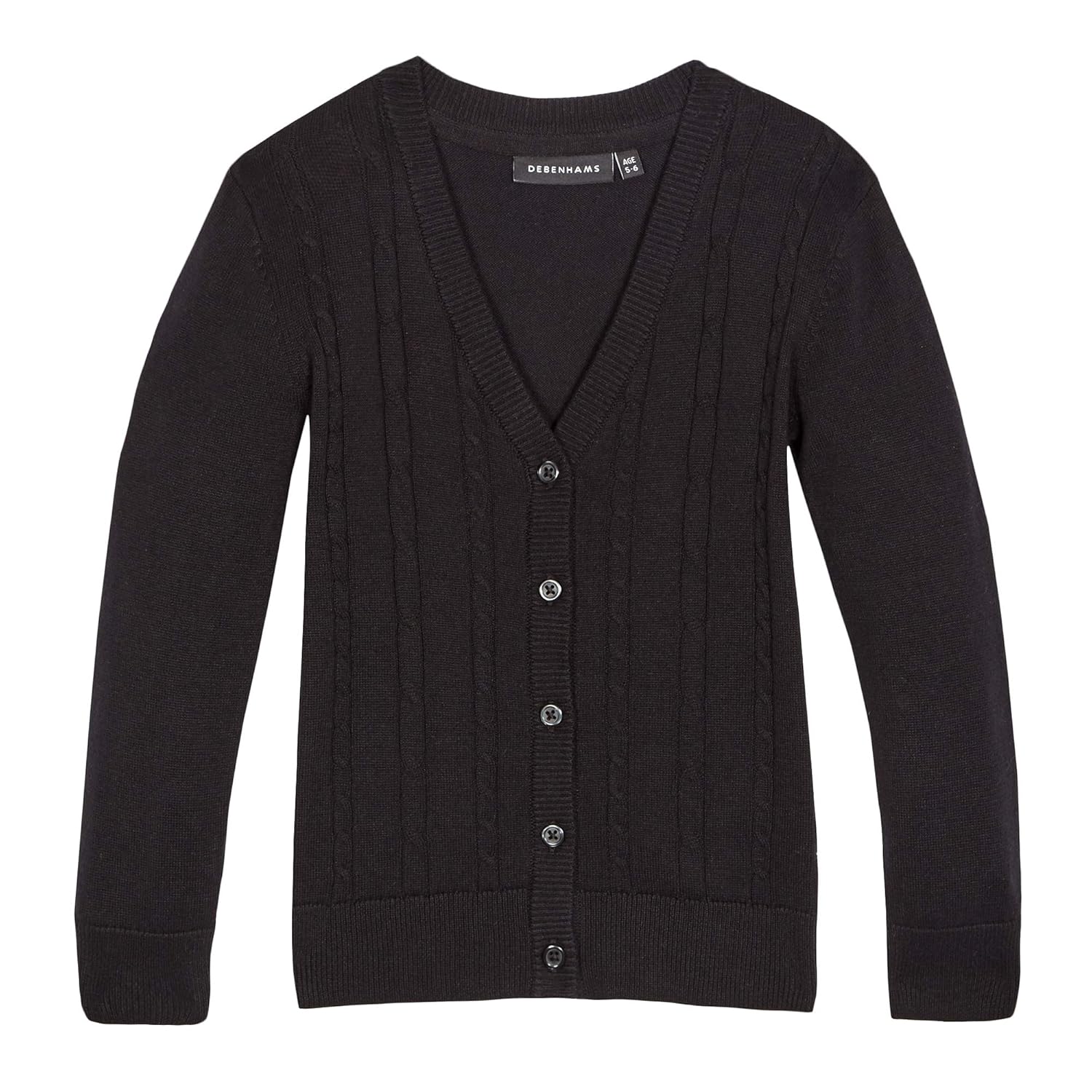Debenhams Kids Girls' Black Cable Knit Cardigan Debenhams Amazon.co.uk Clothing