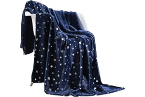 NANPIPER Throw Blanket, Ultra Soft Thick Microplush Bed Blanket, All Season Premium Fluffy Microfiber Fleece Throw for Sofa Couch (Twin Size 65"x80", Navy Blue)