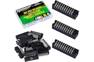 Pzsmocn 20 Pieces IDC 2 * 10 Double Row 2.54 mm Pitch JTAG ISP 20-Pin Box Header Connector Adapter Cable Male Socket SMT Terminal for PCB Electronic Equipment Projects.