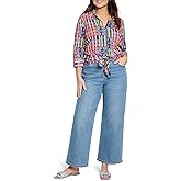 NIC+ZOE Women's Rainbow Macaroon Long Crinkle Shirt