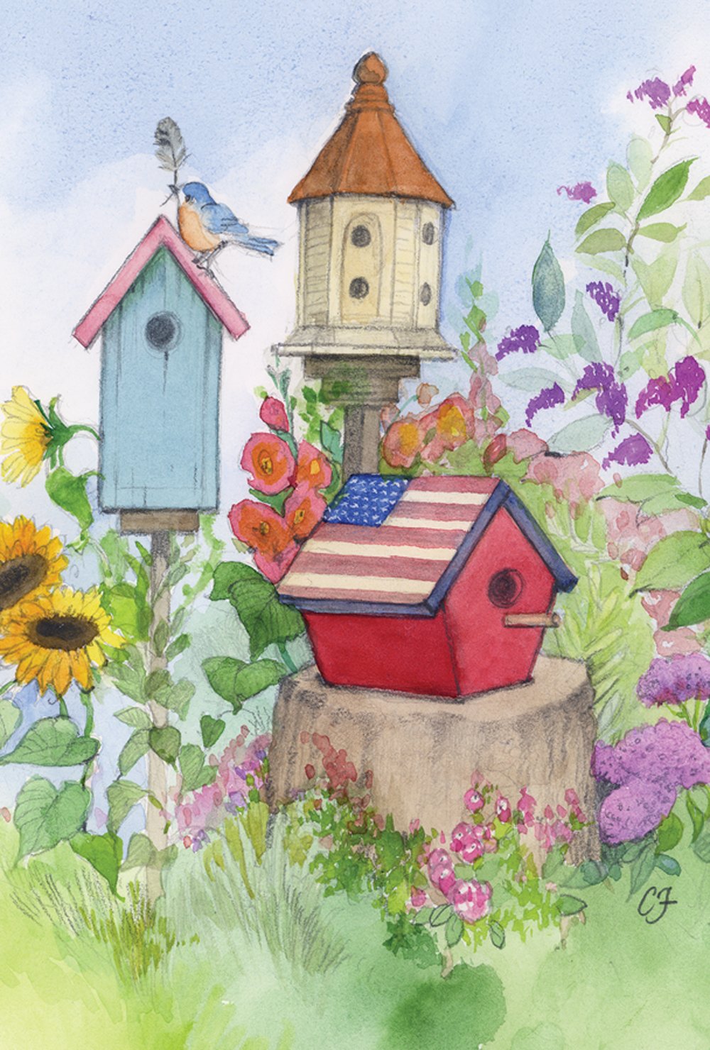 Best Patriotic Birdhouse Garden Flag