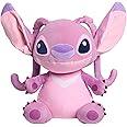 Disney Stitch Comfort Weighted Plush Angel, Officially Licensed, 14-inch Stuffed Animal, Super Soft Snuggly Stretchy Fabric, Alien, Pink, Kids Toys for Ages 3 Up by Just Play