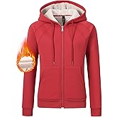 MoFiz Womens Zip up Hoodie Fleece Lined Warm Jackets Winter Thick Hoodies with Pockets