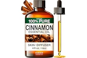 KUKKA ESSENTIAL OILS KUKKA Cinnamon Essential Oils - 4 Fl Oz - for Hair, Skin, Diffuser, Aromatherapy & DIY Soap Making Scent