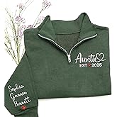 Grandma Custom Quarter Zip Sweatshirt, Mama Sweatshirt, Custom Mom Gifts, Christmas 2025 Present for Women