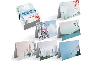 100-Pack All Occasion Greeting Cards, Assorted Blank Note Cards, 4 x 6 inch, 6 Japanese Watercolor Designs, Blank Inside, by Better Office Products, with Envelopes, 100 Pack