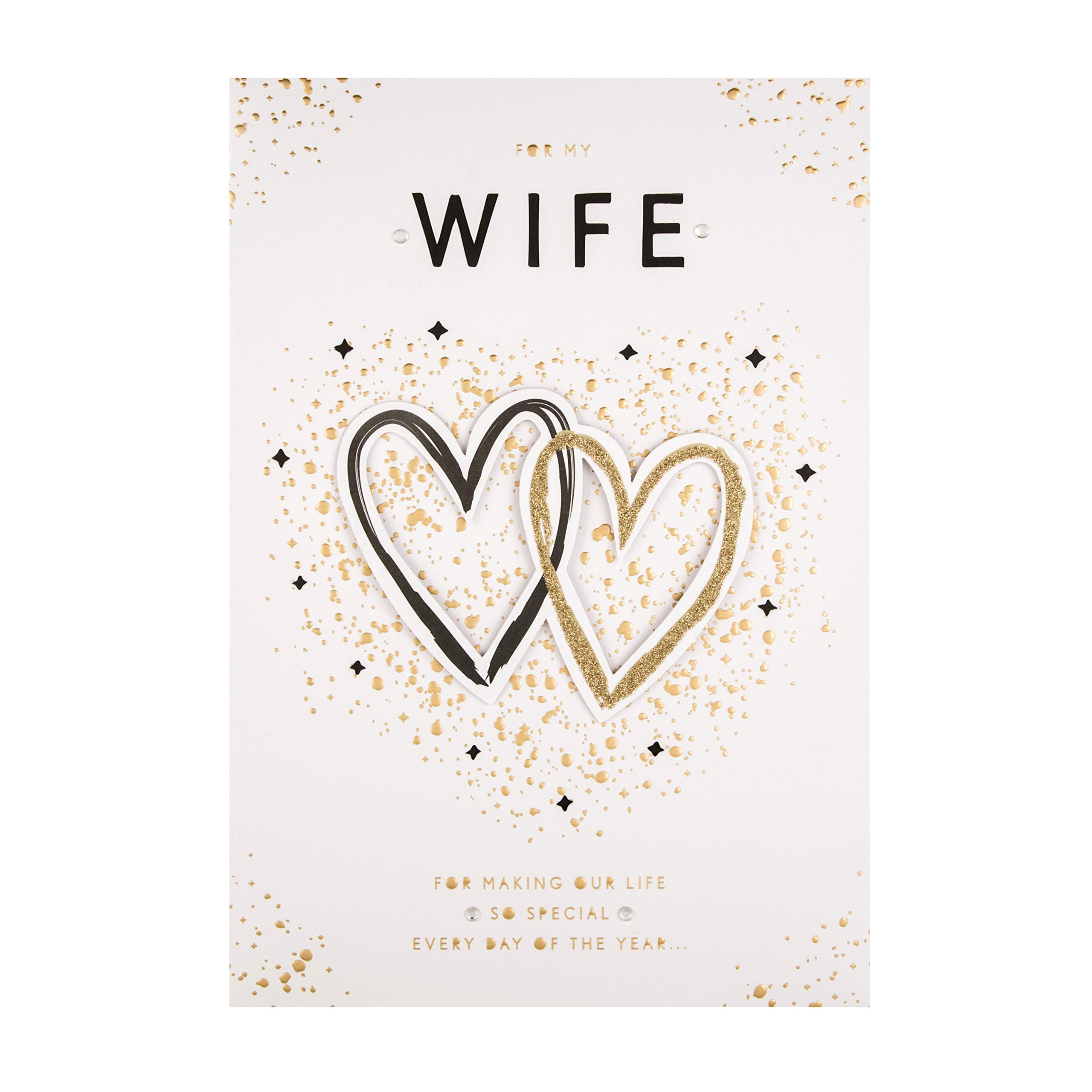 Christmas Card for Wife from Hallmark - 3D Linked Hearts Design