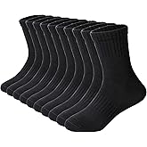 DoSmart Kids Athletic Crew Socks Boys Girls Classics Cotton School Uniform Childs Sports Breathable Casual Socks 10 Pairs