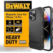 DEWALT Rugged Phone Case for iPhone 14 Pro—Magnetic Case for