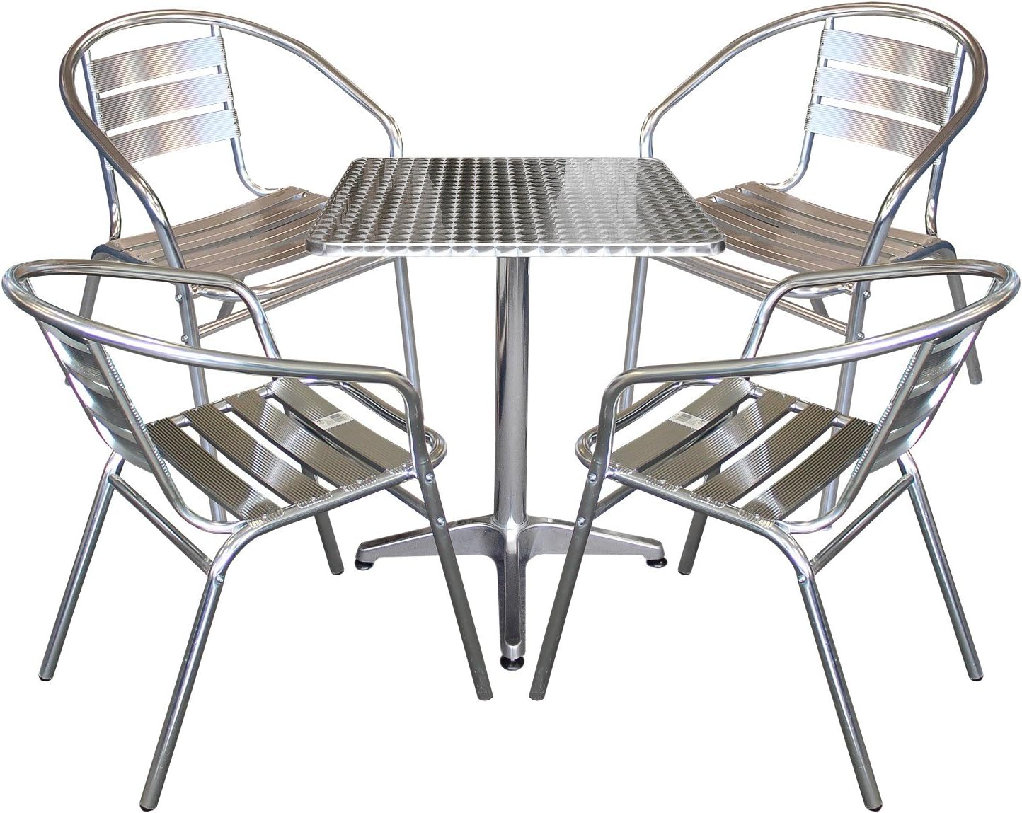 5tlg Balcón Muebles Terraza BISTRO – Juego 4 x Aluminio Bistro silla