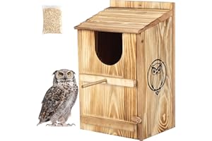 BFAZKXY Owl Houses for Outdoors, Barn & Screech & Barred Owl Nesting Boxes for Outside 14.5×7.5×9 Inches, Bird Houses for Outside