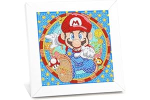 ICECHEN 5D Diamond Painting Kit for Kids with Wooden Frame Art and Crafts for Kids Ages 6-8 - 10-12 Full Drill Painting by Number Kits Home Wall Decoration 6X6 inch