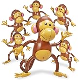 Playbees 27" Inflatable Monkeys, Jungle Safari Party Decorations, 6 Pack | Blow Up Zoo Animals for Baby Showers &amp; Birthdays; Classroom Prizes, Treasure Box Toys &amp; Pinata Filler for Toddlers