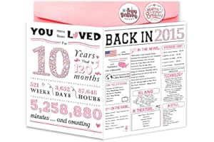 ATTLVV 10th Birthday Card, Funny 10th Birthday Decorations for Girls, Happy 10 Year Old Birthday Gift for Daughter,Great 10th Birthday Gifts Idea for Her