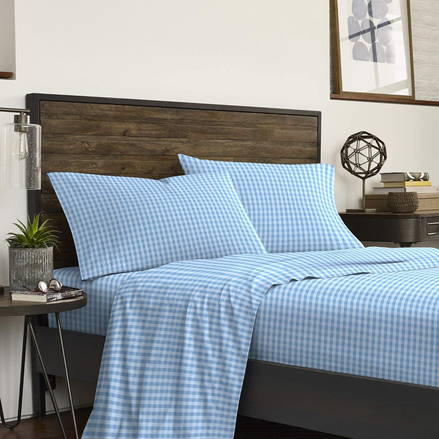 IZOD Gingham Queen Sheet Set Home & Kitchen