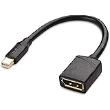 Cable Matters Mini DisplayPort (Thunderbolt&trade; 2 Port Compatible) to DisplayPort Male to Female Adapter in Black - 4K Resolution Ready