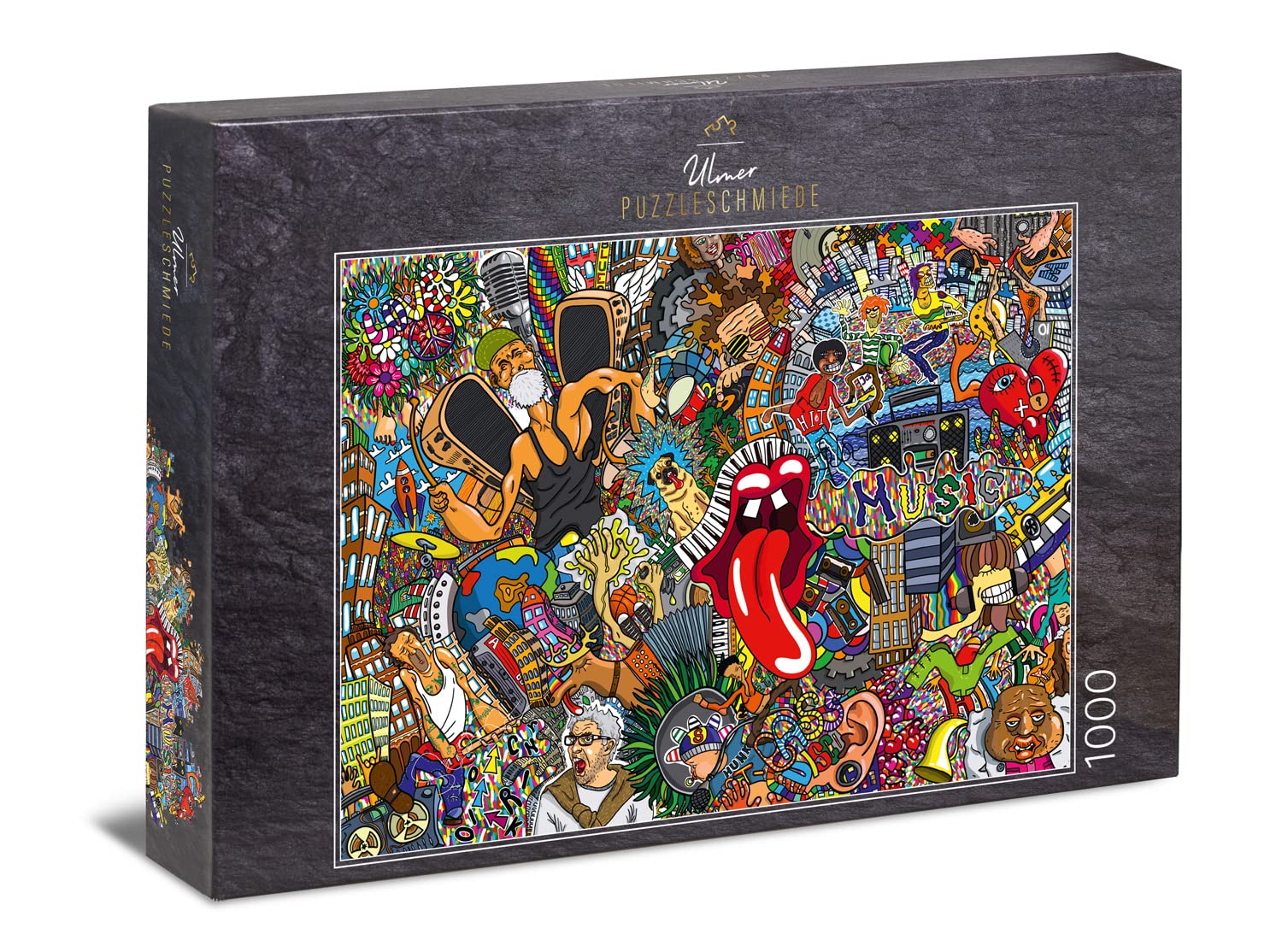 Ulmer Puzzleschmiede - Puzzle "Graffiti": 1000 pieces jigsaw puzzle - Streetart graffiti on the theme of music, hip-hop and lifestyle