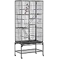 Yaheetech 69-Inch Extra Large Wrought Iron 3 Levels Ferret Chinchilla Sugar Glider Squirrel Small Animal Cage with Cross Shelves and Ladders, Black