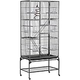 Yaheetech 69-Inch Extra Large Wrought Iron 3 Levels Ferret Chinchilla Sugar Glider Squirrel Small Animal Cage with Cross Shel