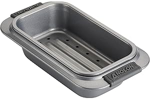 Anolon Advanced Nonstick Bakeware Meatloaf/Loaf Pan Set with Grips and Insert, 2 Piece, Gray