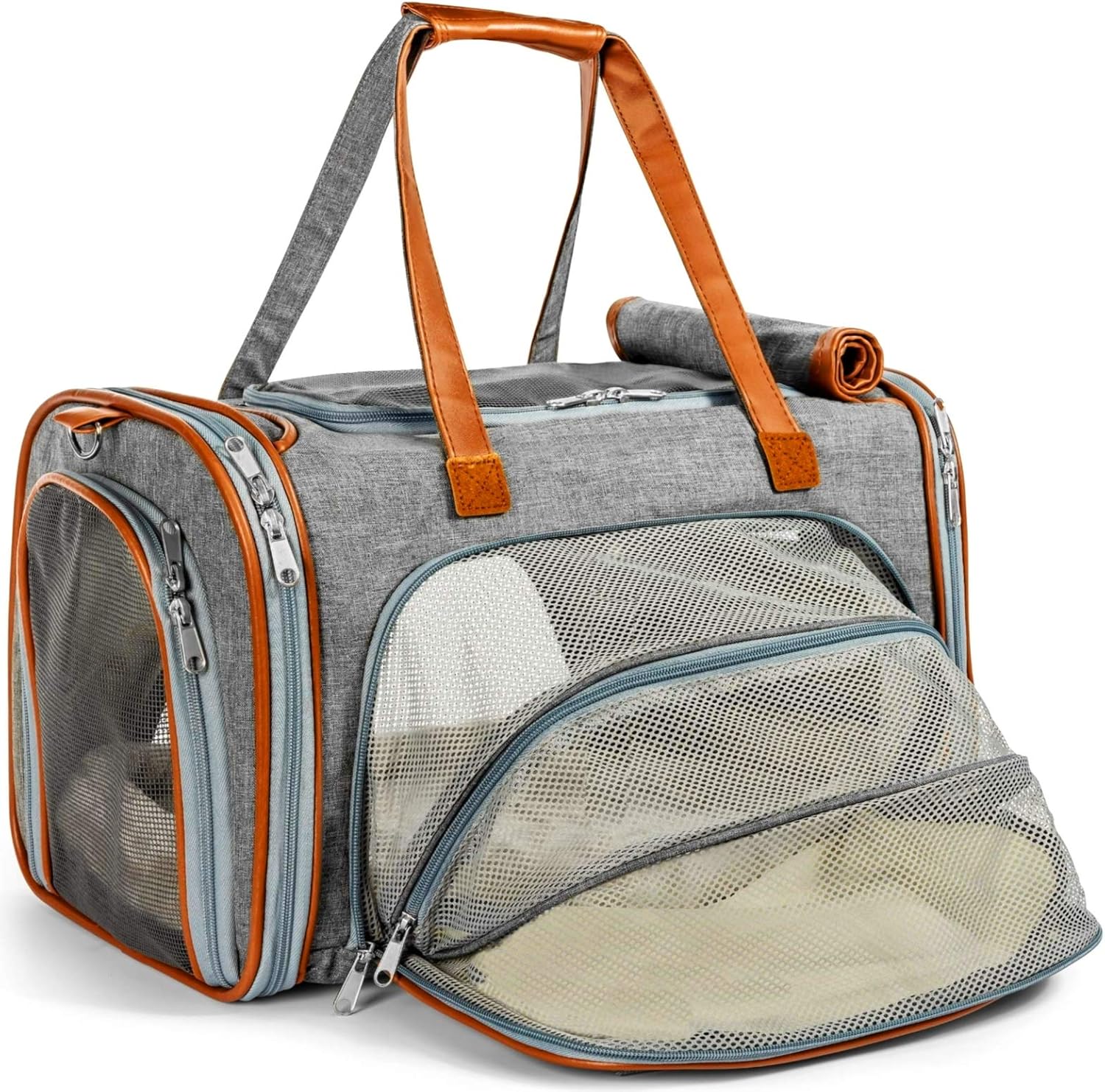 Mr. Peanut's Expandable Airline Approved Soft Sided Pet Carrier, Low