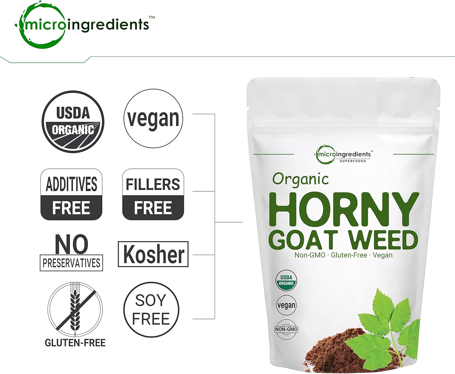 Maximum Strength Organic Horny Goat Weed for Men and Women (Epimedium Supplement 100 Grams), Energy and Immune System Booster, Water Soluble for Best Absorption, Premium Horny Goat Weed Powder, Vegan: Health & Personal Care