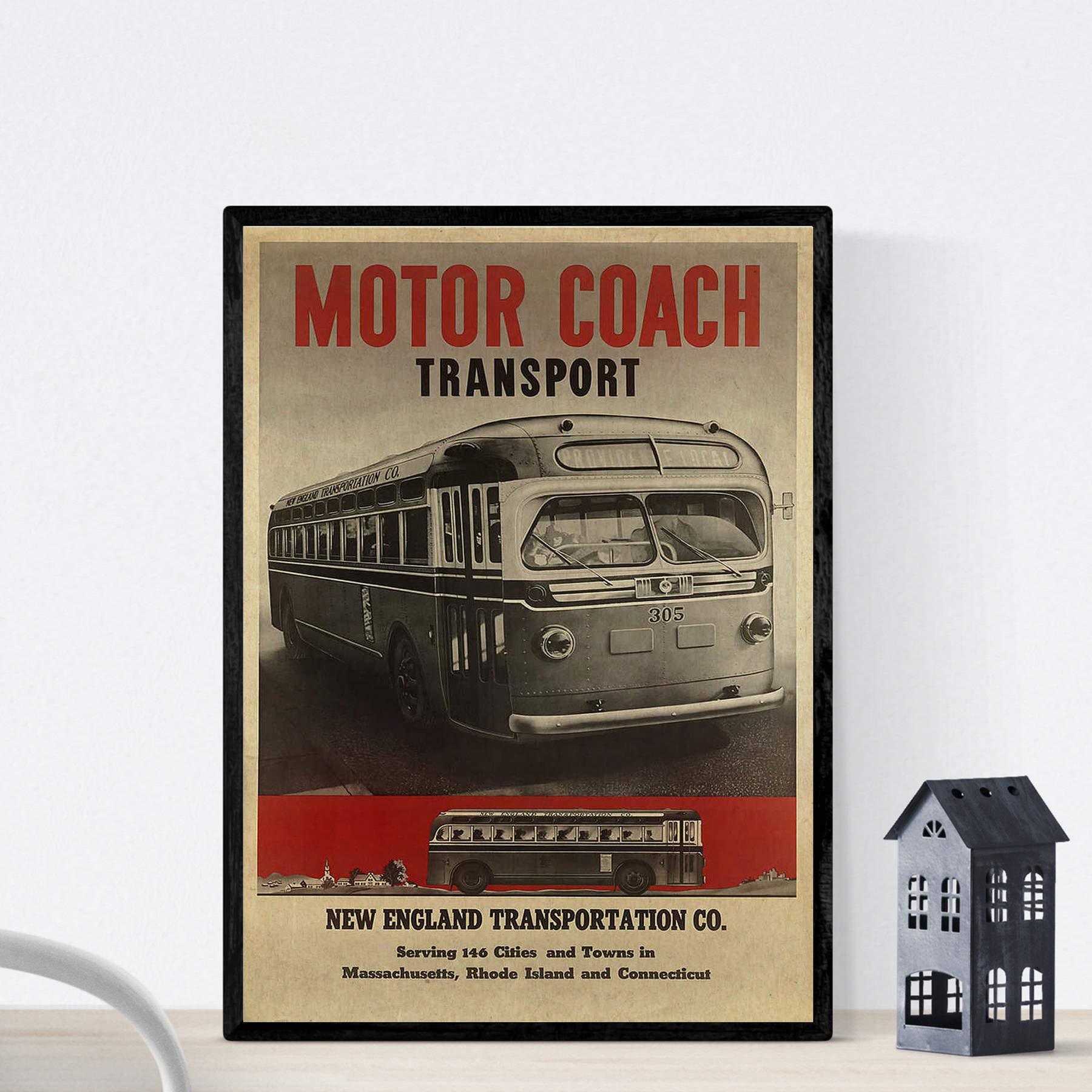 Nacnic Vintage Poster Vintage poster Motor Coach Transport 1940. Size A3