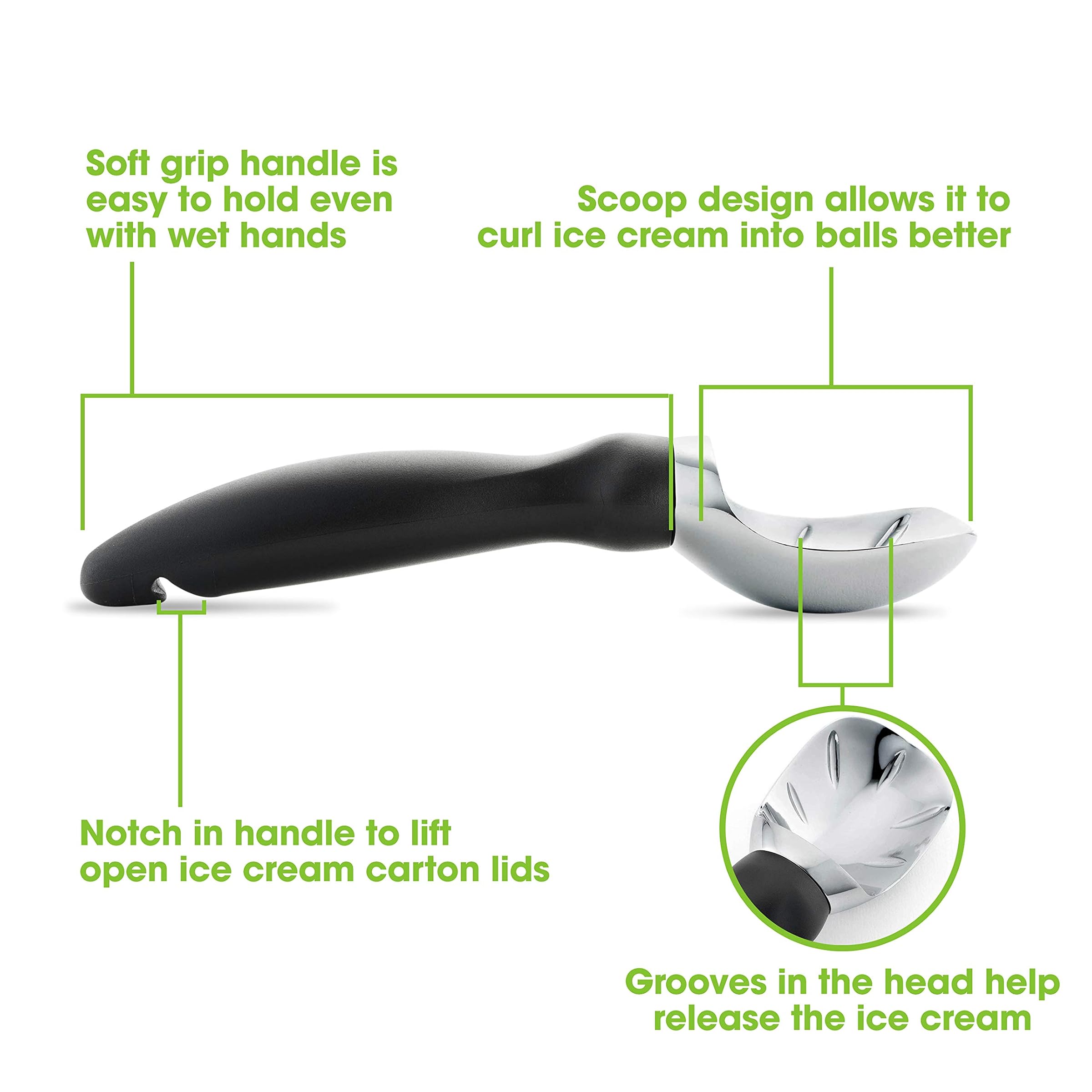 Spring Chef Ice Cream Scoop with Comfortable Handle by Spring Chef
