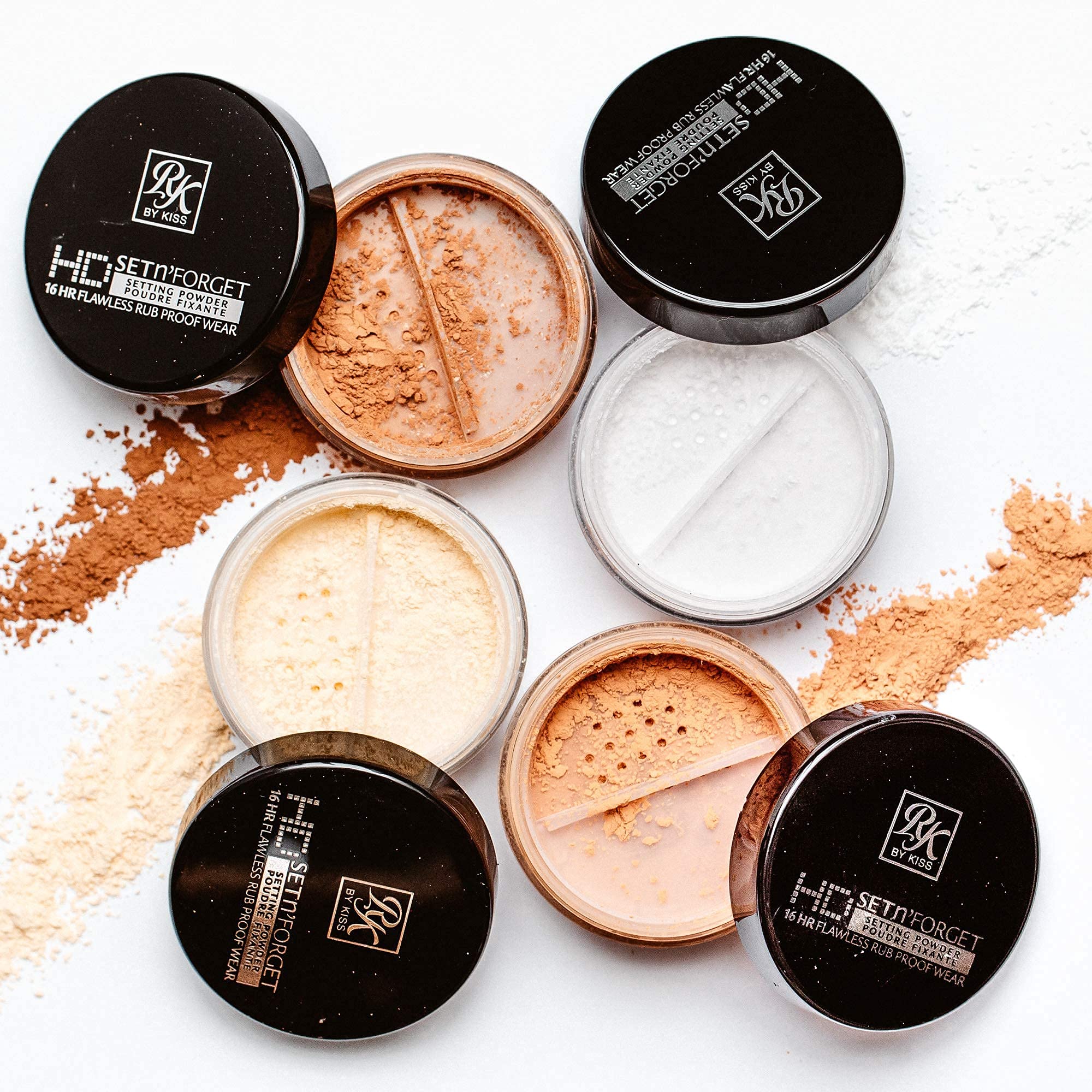 Ruby Kisses Loose Setting Powder 0.4oz, Weightless, Smooths, Mattifying Finish and Shine Control, Pure Silica Mineral Powder (Earth)