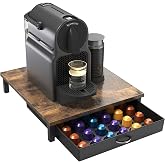Deco Brothers Wooden Coffee Pod Drawer Fits 42 Nespresso OriginalLine Pods | Rustic Brown