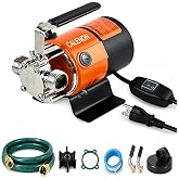115V Water Transfer Pump, 330 GPH Electric Pump with On/Off Switch | Portable 1/10 HP; 6 ft Suction Hose &amp; Strainer; 3/4 in. GHT Outlet; For Water Heaters, Rain Barrels &amp; Garden Tanks