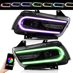 VLAND Multicolor Headlights Assembly Fit for Dodge
