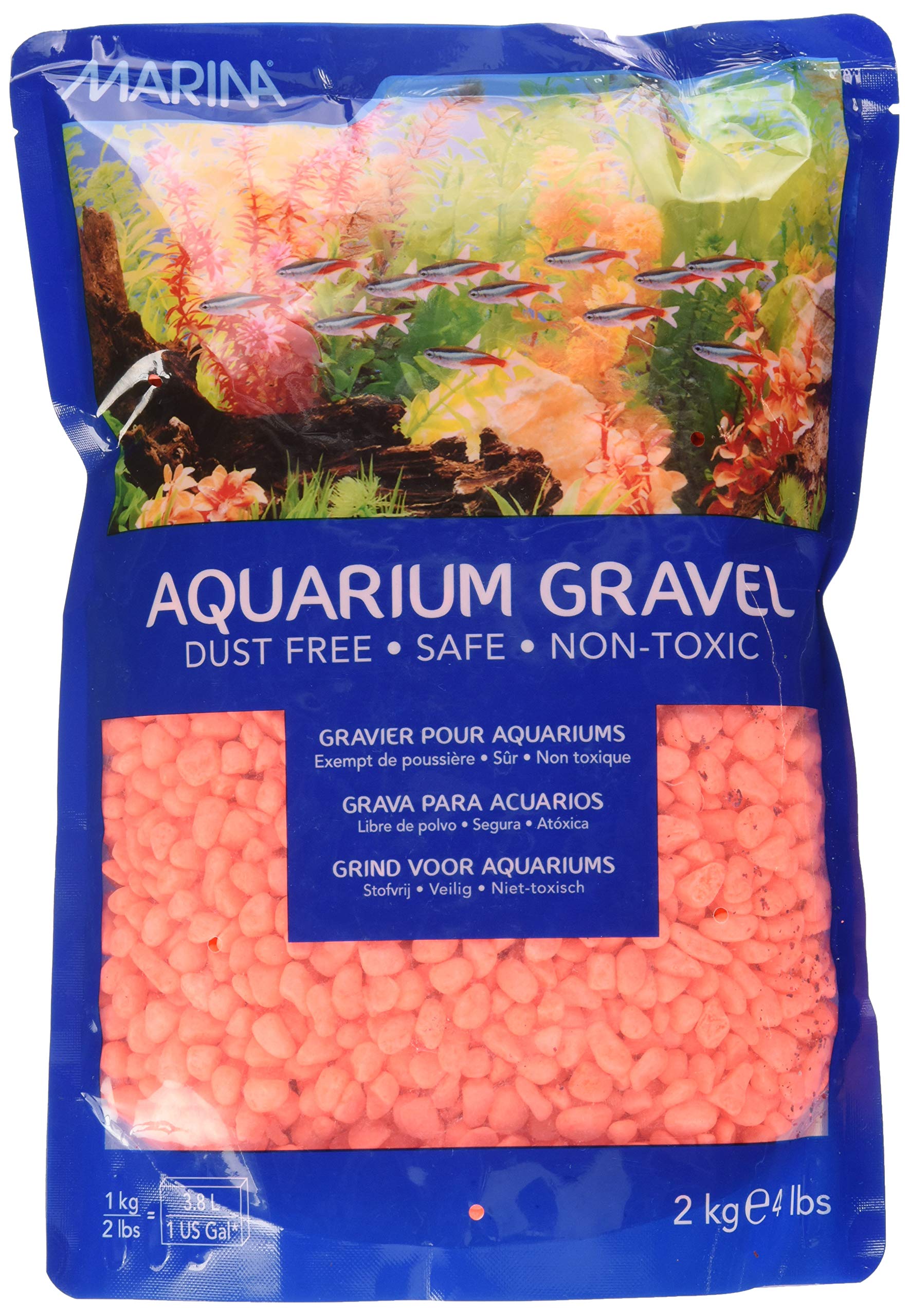 Marina Decorative Aquarium Gravel, 2 Kg, Orange