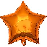 Orange Star Shape Foil Balloon, 10pcs Big Mylar Helium Balloons for Birthday Party Wedding Party Decoration 18 Inch