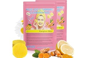 A R B C R N Turmeric Cleansing Pads,Kojic Acid Cleansing Pads for Acne Scars Face and Firming Skin,Remove Excess Keratin 80 PCS-Deep Clean Pores