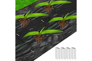Duerer 3ftx50ft Weed Barrier Landscape Fabric Heavy Duty 3.2oz Woven Weed Control Block Ground Cover Mat for Yards, Patios, Garden Bed, Commercial Landscaping, Pathways with 20pcs U-Shaped Stakes