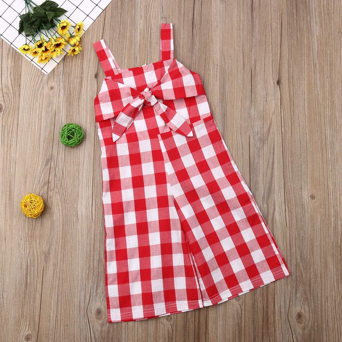 plaid baby romper