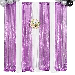 Poise3EHome 2Pcs 2Ft x 8Ft Sequin Backdrop