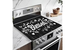 BSFHH Heat-Resistant Glass Stove Top Cover with Anti-Slip Rubber Coating – 28.5x20.5 Inch Electric Stove Protector, Scratch-Resistant, Expands Counter Space, Stylish Kitchen Decor