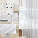 PONY DANCE Linen Voile Curtain Panel with Eyelets 200 x 220 cm White view 5