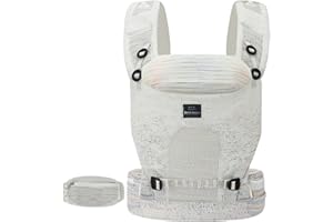 Bebamour Knit Baby Carrier Newborn to Toddler -Lightweight Baby Wrap Carrier 3-in-1 Baby Carrier Front and Back Carry (Cream,7-32 lbs)