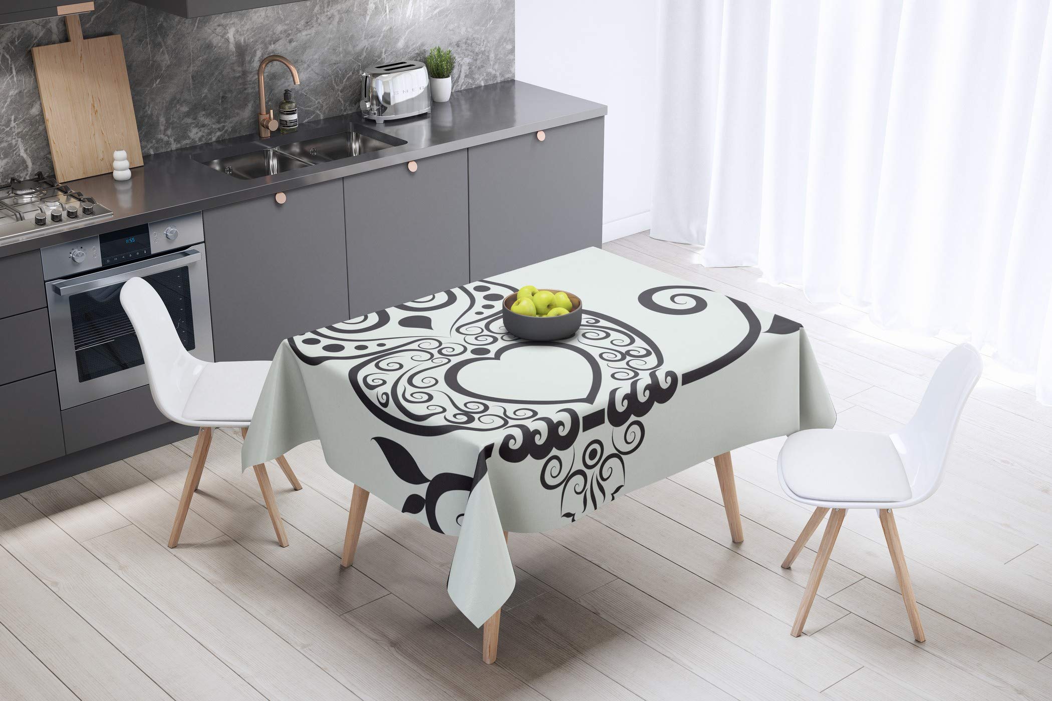 Bonamaison Kitchen Decoration, Tablecloth, 140cm x 140cm - Designed and Manufactured in Turkey