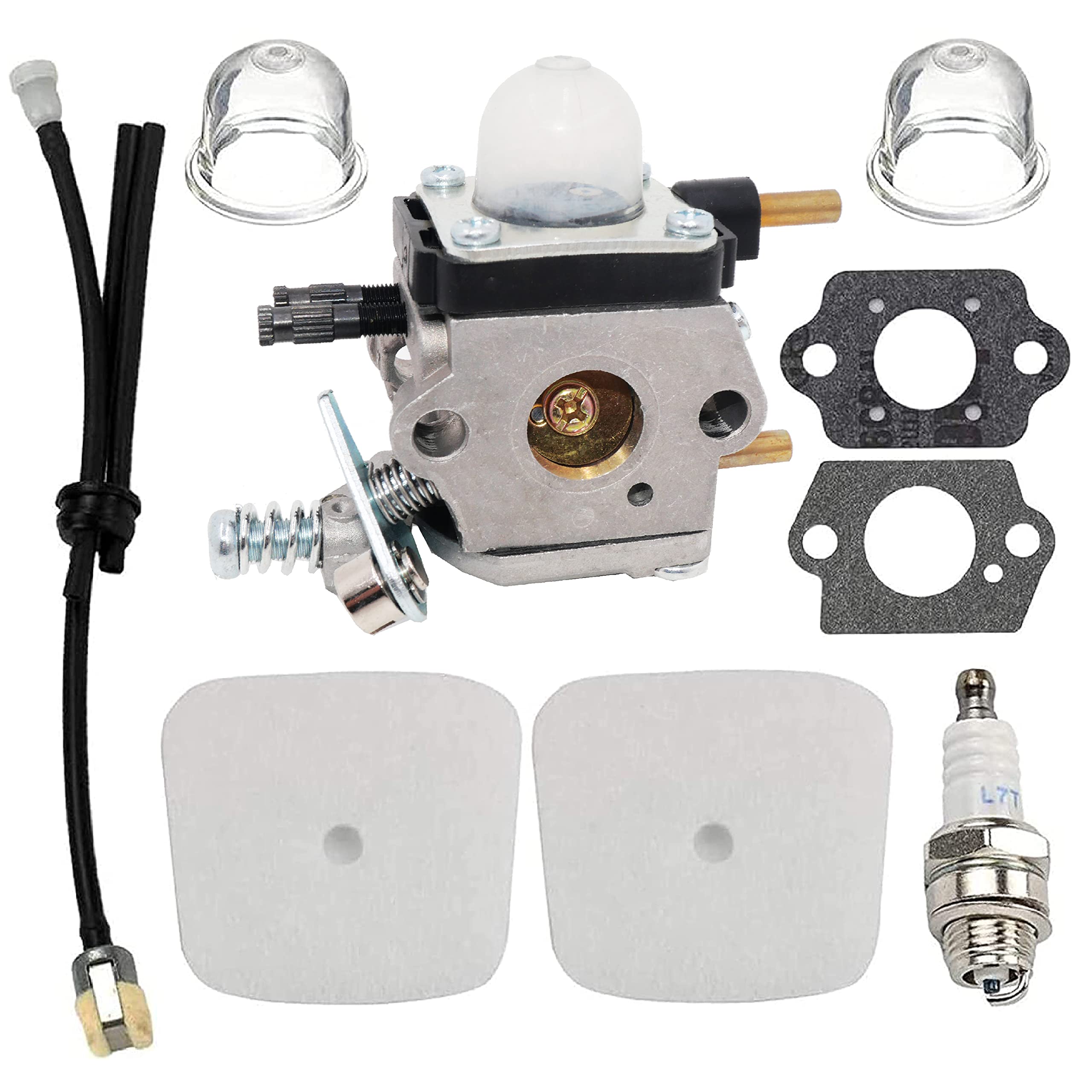 Hippotech C1U-K54A Carburetor Repower Kit for Echo TC-210 for Mantis 2 Cycle 7222 7222E 7222M 7225 7230 7234 7240 7920 7924 Tiller Cultivator