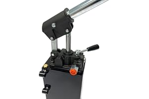 Magister Hydraulics Double Acting Hydraulic Hand Pump with 5 QTs Tank - Manual Hydraulic Pump with Changeover Valve - 2.7 CID, 3600 PSI, 3/8" NPT Ports Piston Hand Pump