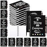 Kosiz Christian Gifts Bulk Scripture Notebook Prayer Journal Bible Verse Pen Religious Spiral Notebook with Sticky Notes Valentines Church Gifts Women Men Bible Study Groups(Black,20 Pcs/ 10 Set)